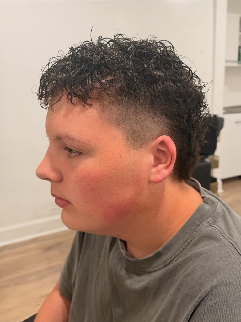 Men's curly fade haircut